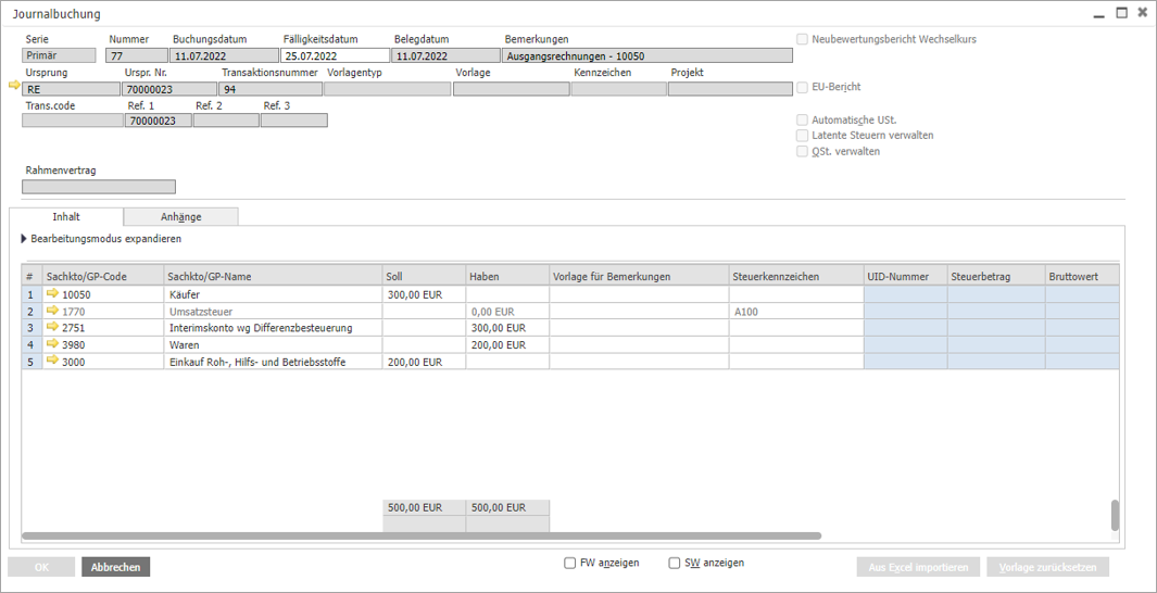 Differenzbesteuerung 1