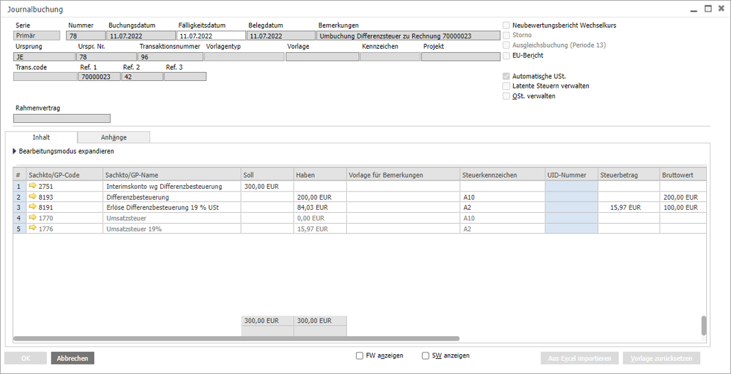 Differenzbesteuerung 2