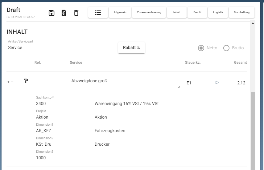 Sachkonten Kostenstellen und Projekte