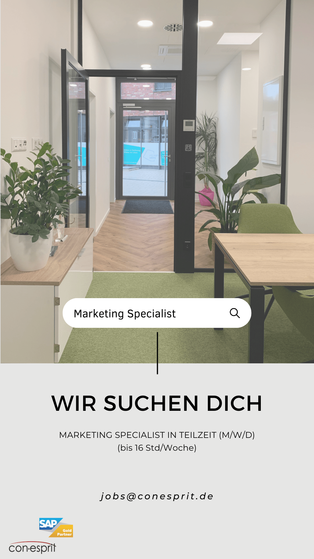 Creme Grau Modern Business Stellenanzeige Instagram Story